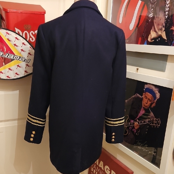 Forever 21 Premium Label Dark Blue Military-Inspired Coat - Picture 5 of 10